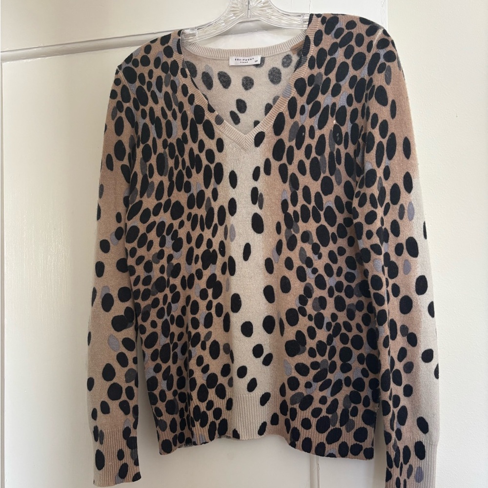 Leopard Print V-Neck Sweater